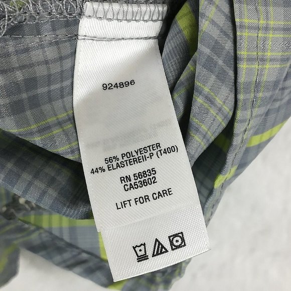 Cabelas Womens Shirt Button Down Blue Gray Plaid Long Sleeve Collar Round Hem XL - Picture 10 of 10